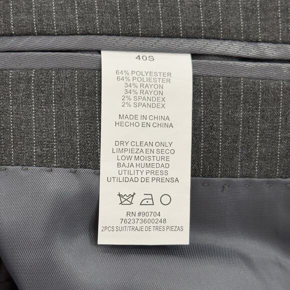 NWT Perry Ellis Portfolio Men’s Size 40S Gray 2-Button Blazer Sport Coat Jacket - Picture 7 of 7